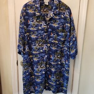 Disney Men's Blue Nautical Print Shirt Jacket